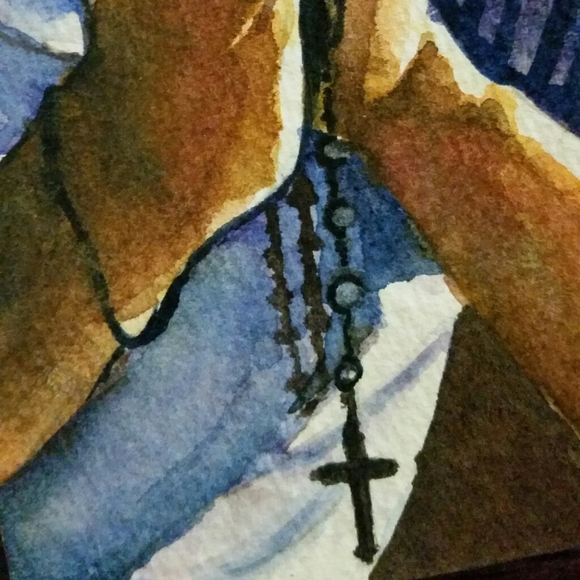 Man Praying ACEO/ATC Art Print By PRASERT - Picture 3 of 3